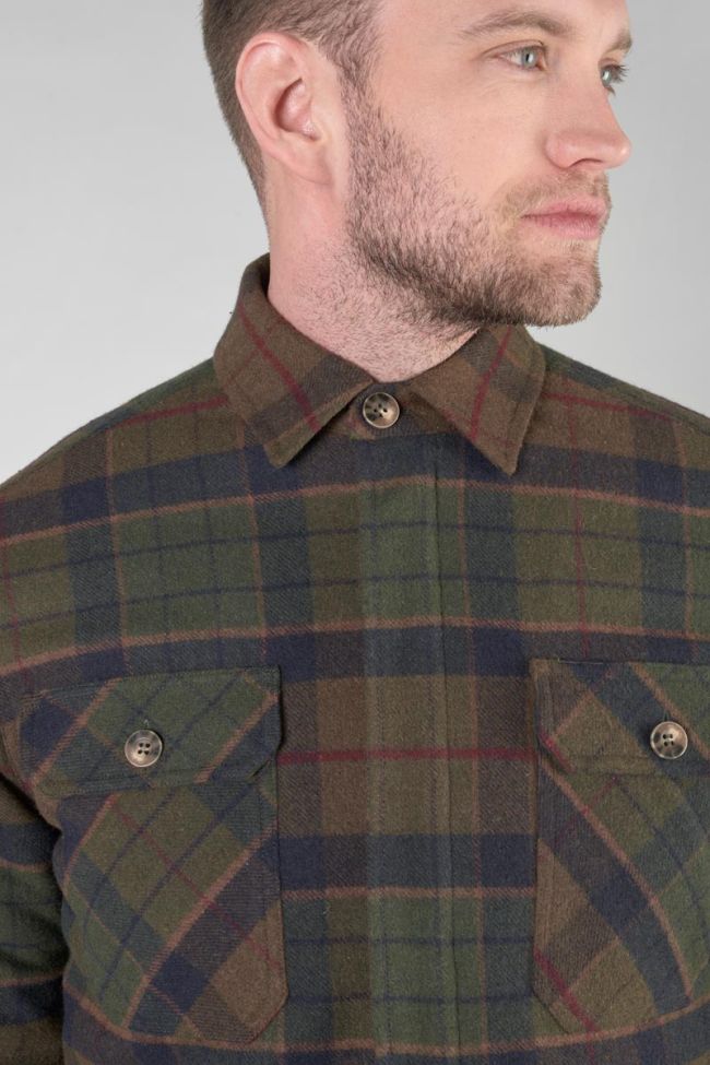 Khaki check Kezol overshirt jacket
