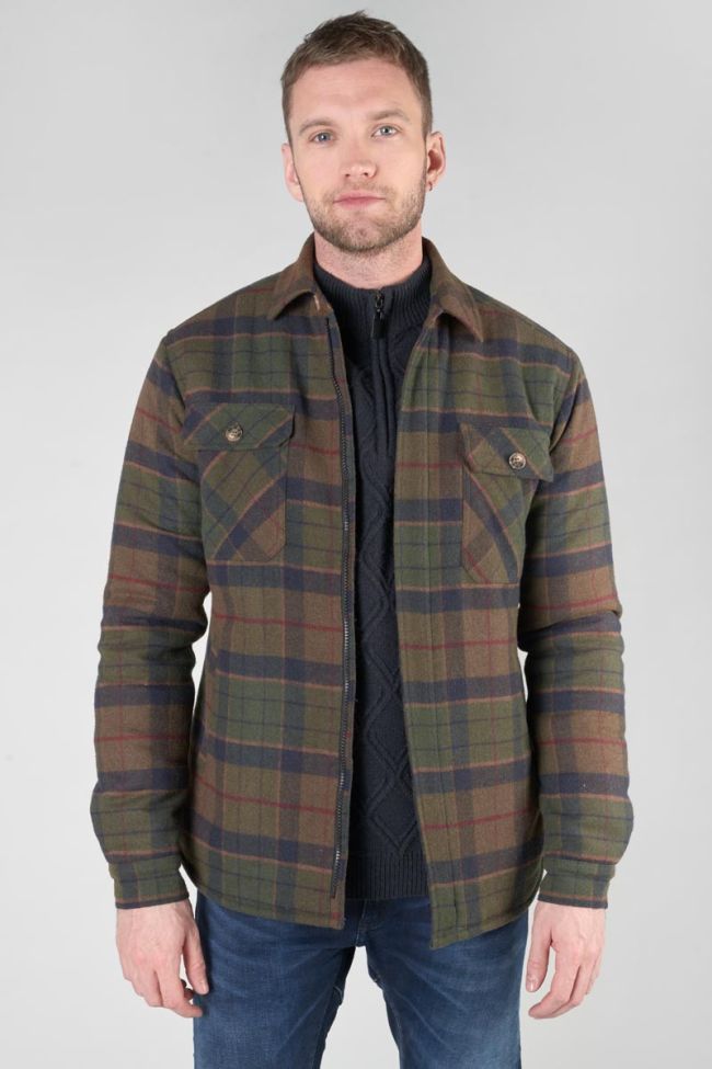 Khaki check Kezol overshirt jacket