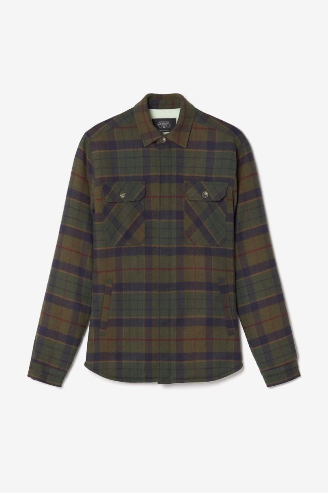 Khaki check Kezol overshirt jacket