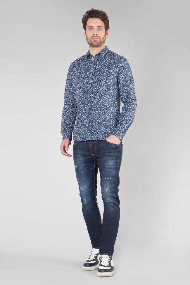 Navy blue floral Nobel shirt