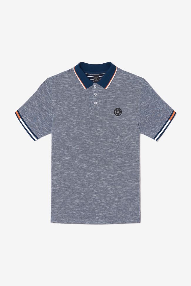 Navy blue marl jersey Polar polo shirt
