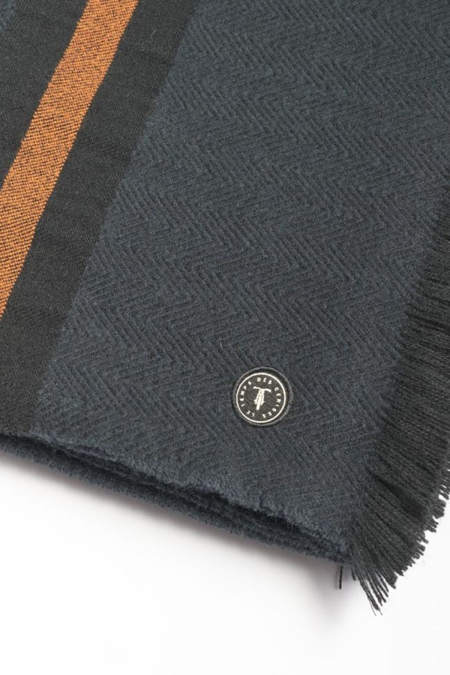 Black and blue herringbone Vilar scarf