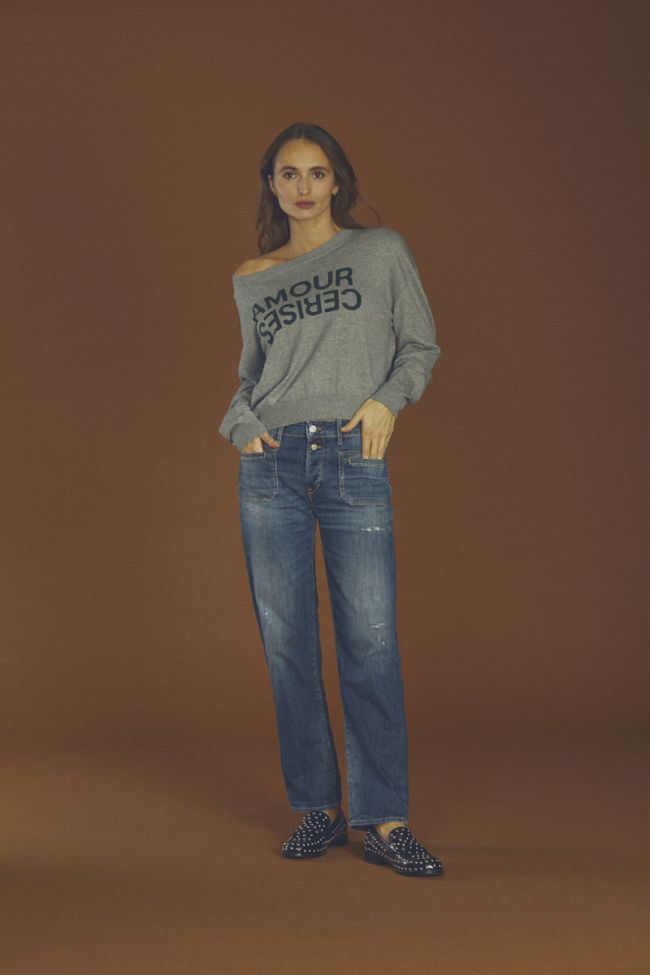 Jeans 400/18 mom Fafa high waist 7/8th destroy blue N°3