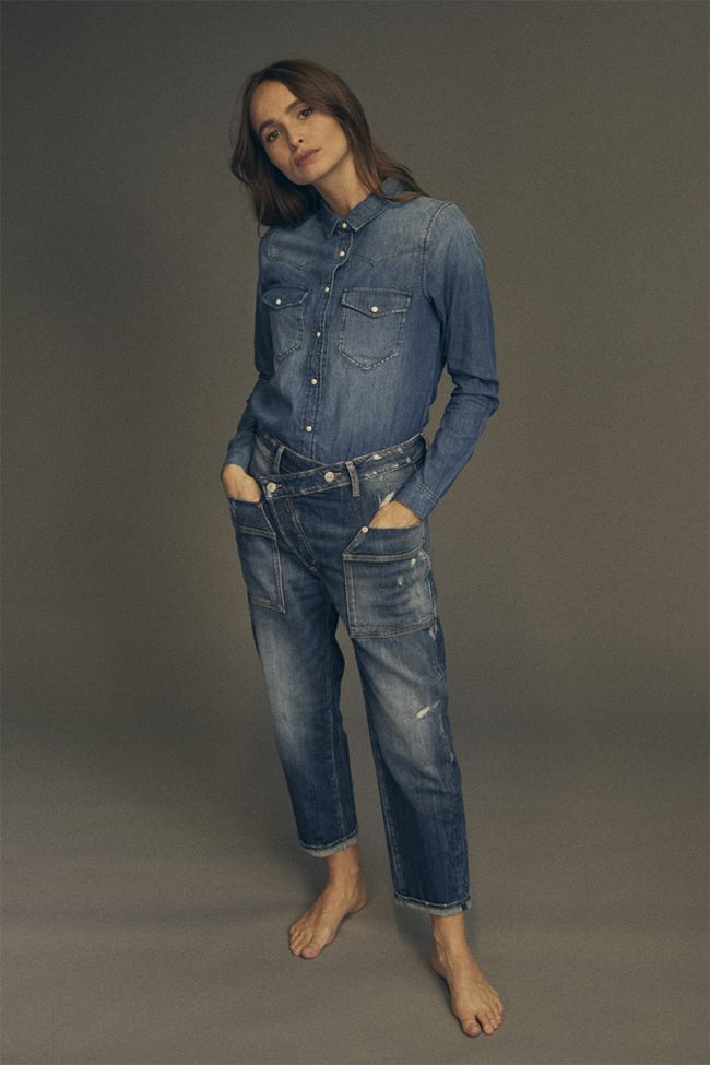 Jeans boyfit Cosy Pocket 7/8th destroy blue N°2