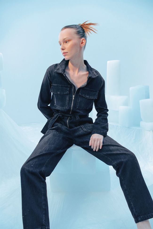 Faded blue denim Louisa jumpsuit