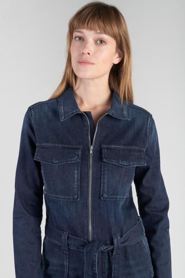 Faded blue denim Louisa jumpsuit