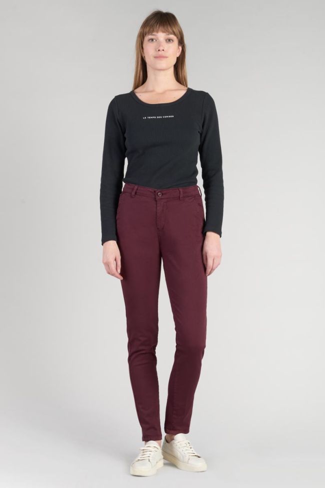 Pantalon chino Dyli4 lie de vin