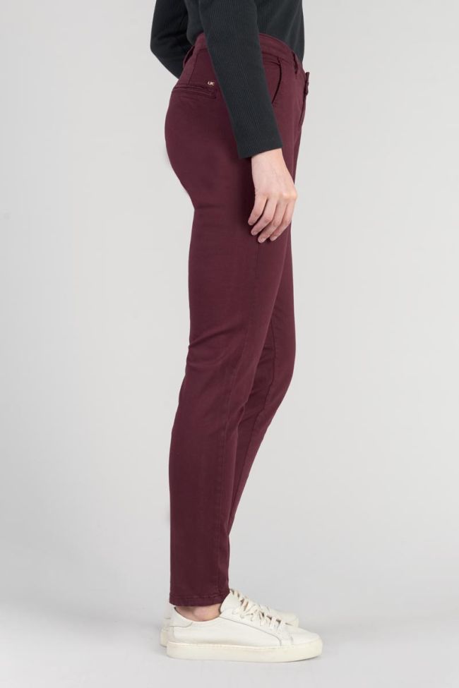 Pantalon chino Dyli4 lie de vin