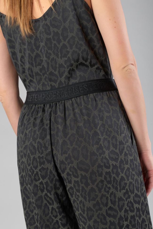 Leopard jacquard Kloe flowing trousers