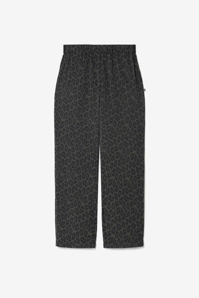 Leopard jacquard Kloe flowing trousers