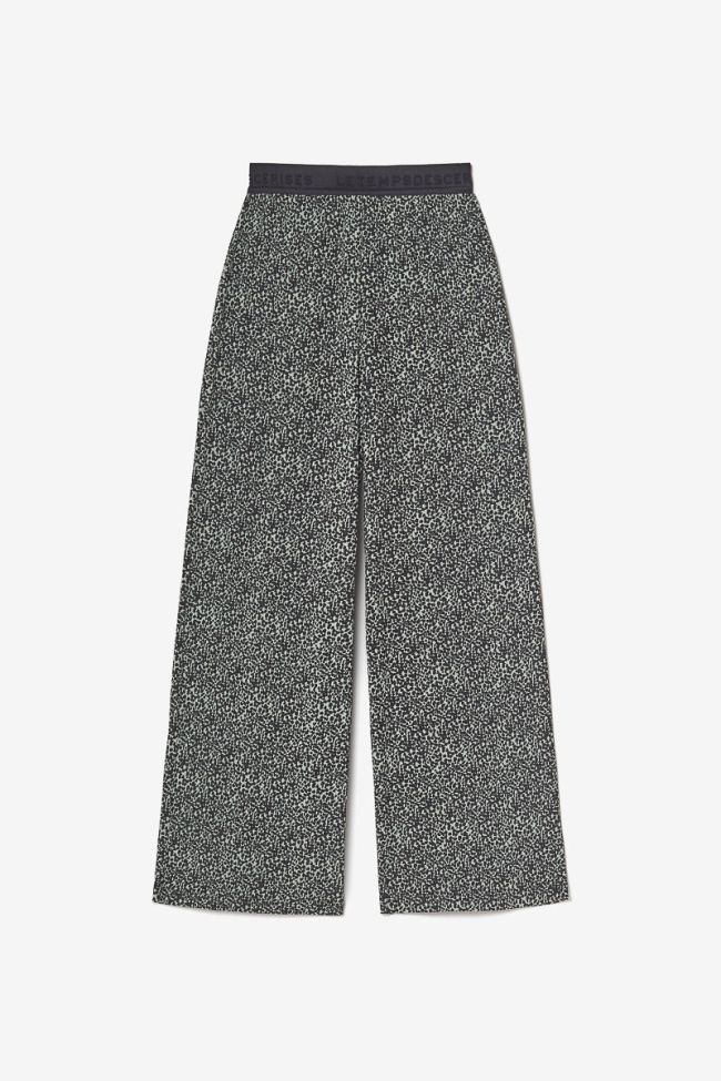 Green leopard print Ghebgi wide-leg trousers