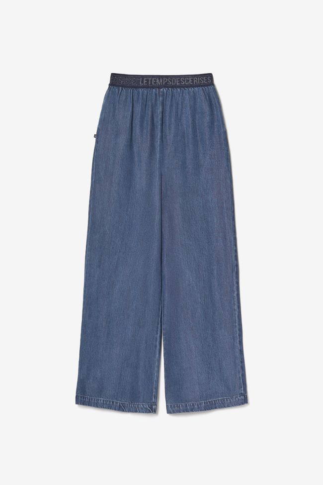 Blue Tencel Janegi wide-leg trousers