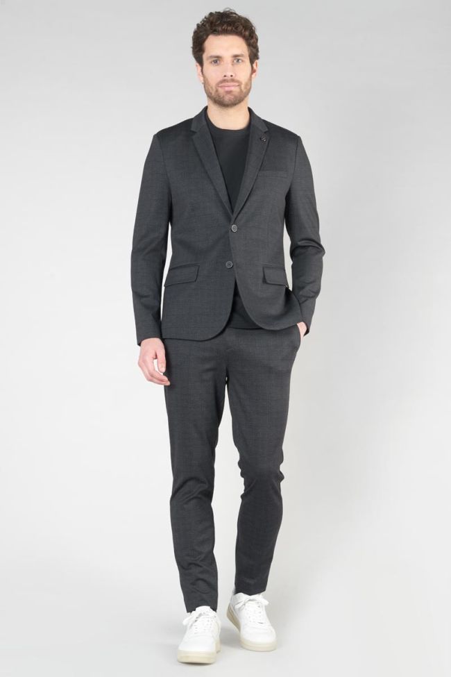 Dark grey checked Aldin trousers