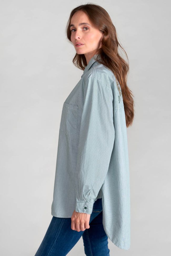 Green striped Ginagi oversized shirt