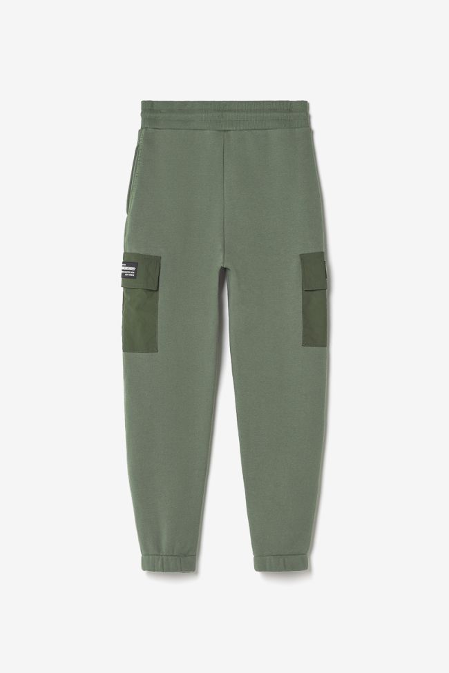 Khaki dual fabric Outobo jogging bottoms