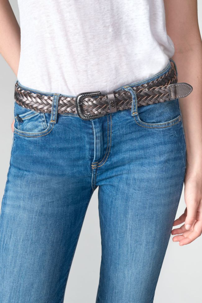 Ceinture Brunell tressée argentée