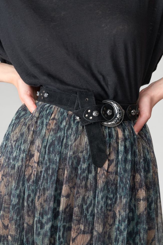 Black leather Nerine belt