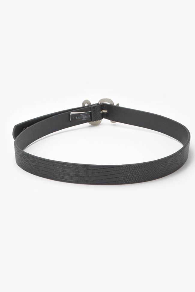 Black python print Pensee belt