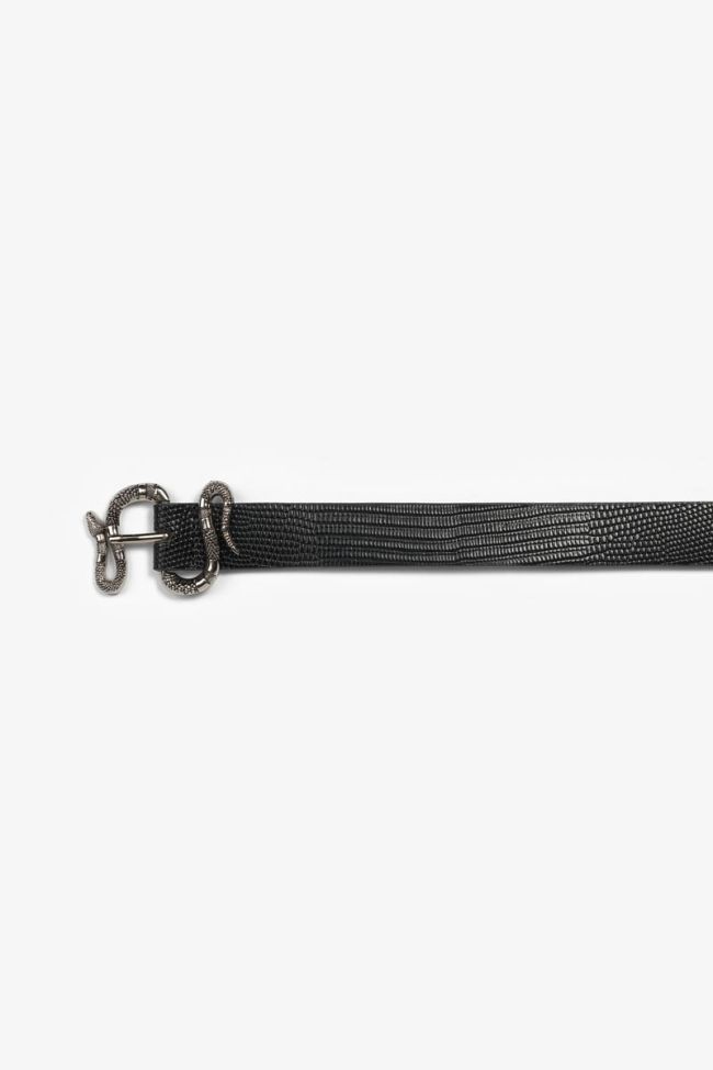 Black python print Pensee belt