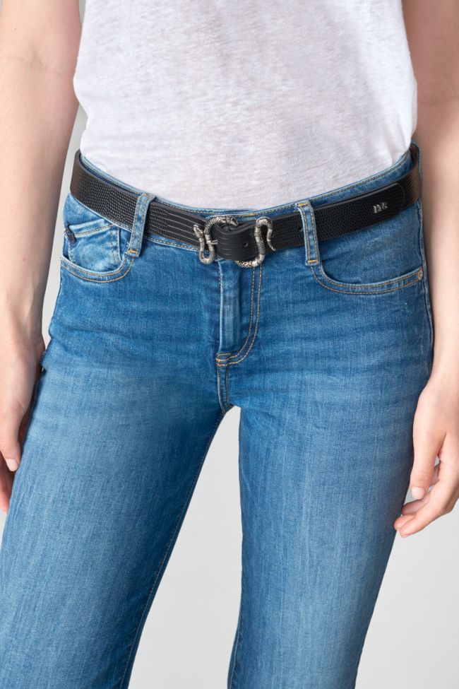 Black python print Pensee belt