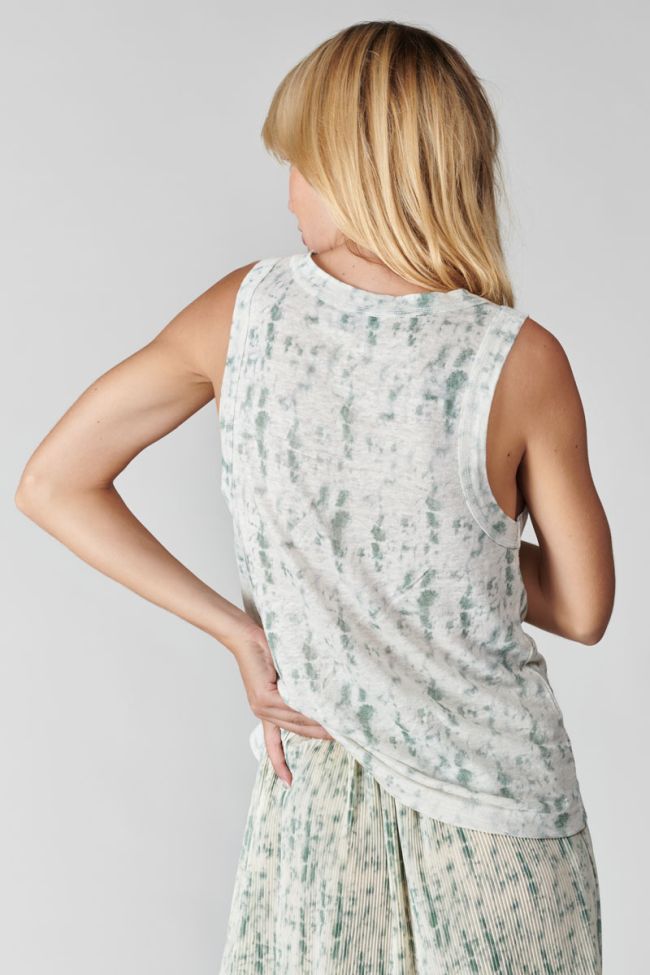 Comino linen vest with tie-dye pattern