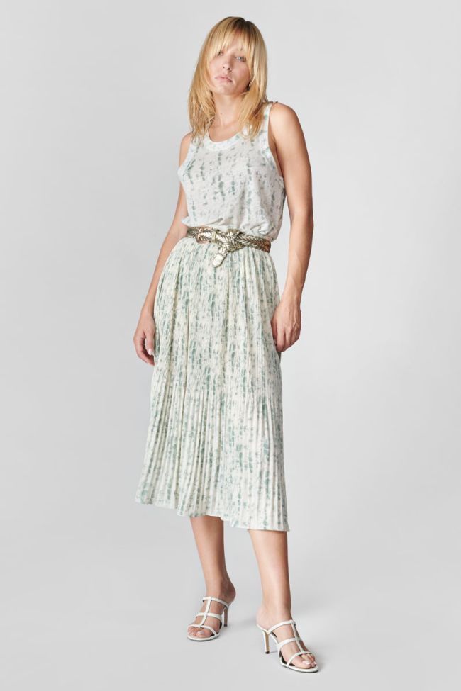 Comino linen vest with tie-dye pattern