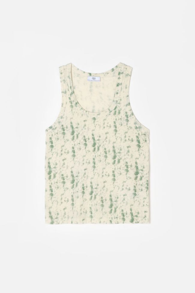 Comino linen vest with tie-dye pattern