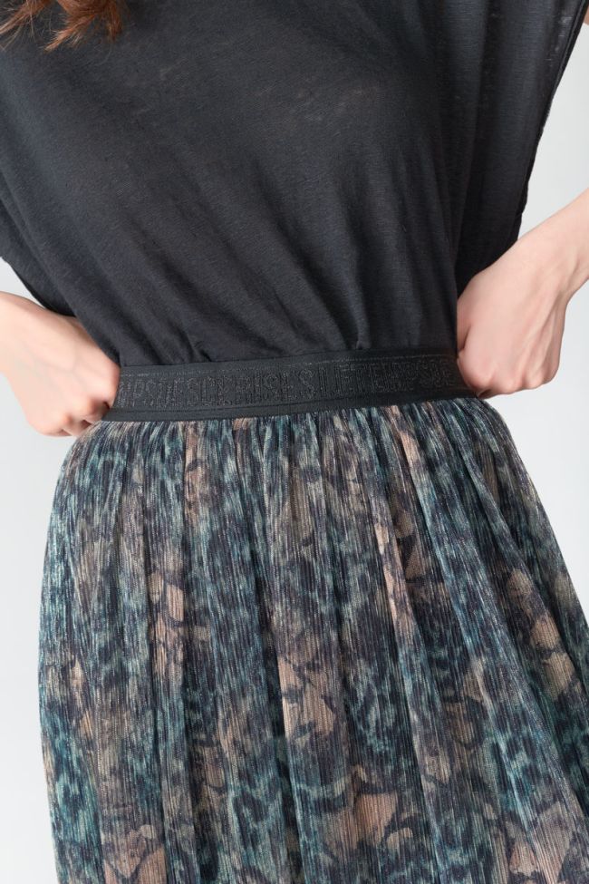 Iridescent khaki Dille maxi skirt