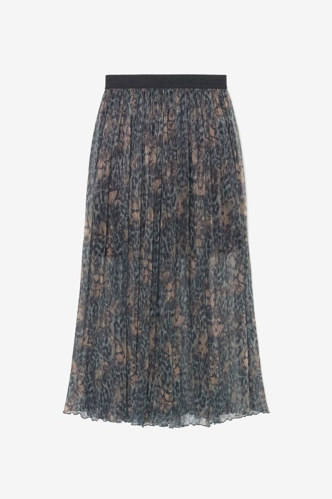 Iridescent khaki Dille maxi skirt