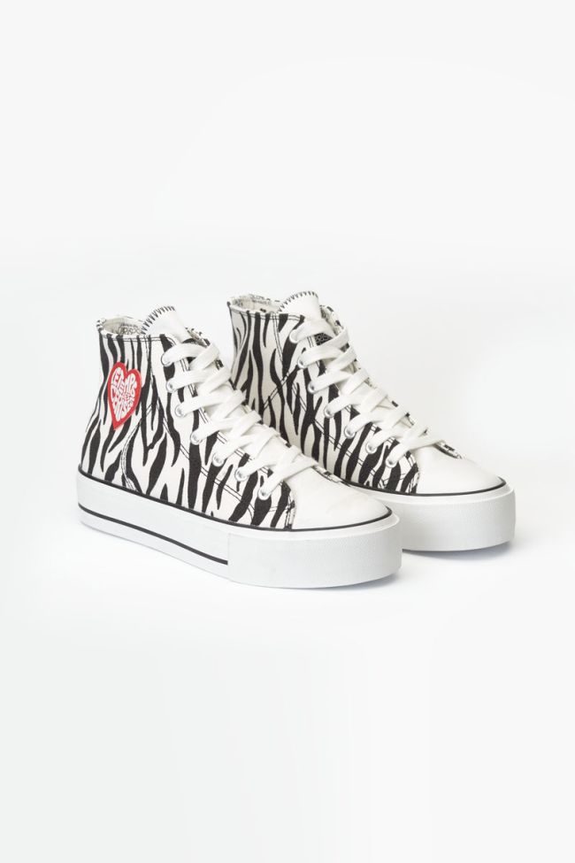 Dream zebra print high-top trainers