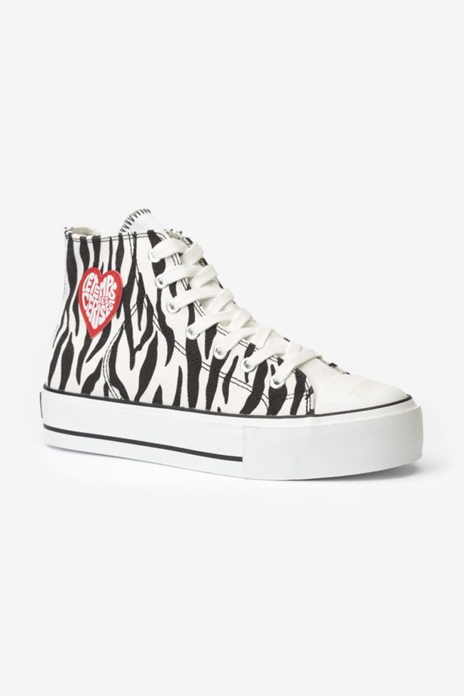 Dream zebra print high-top trainers