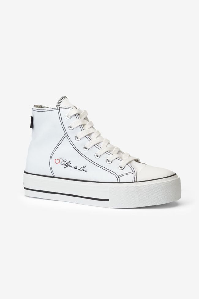 Dream white embroidered high-top trainers