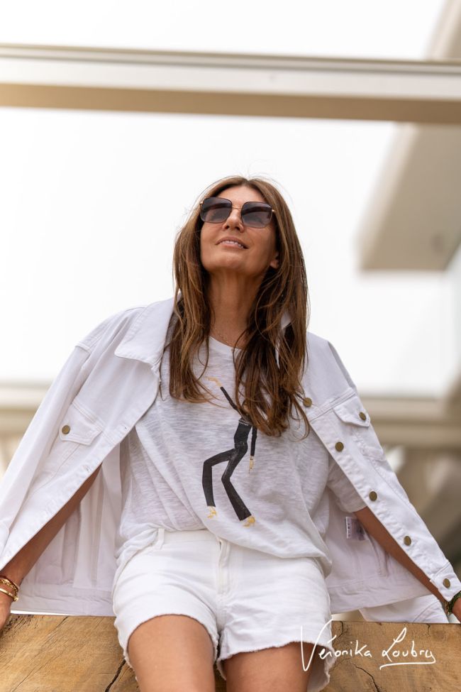 Fanny white denim jacket by Véronika Loubry