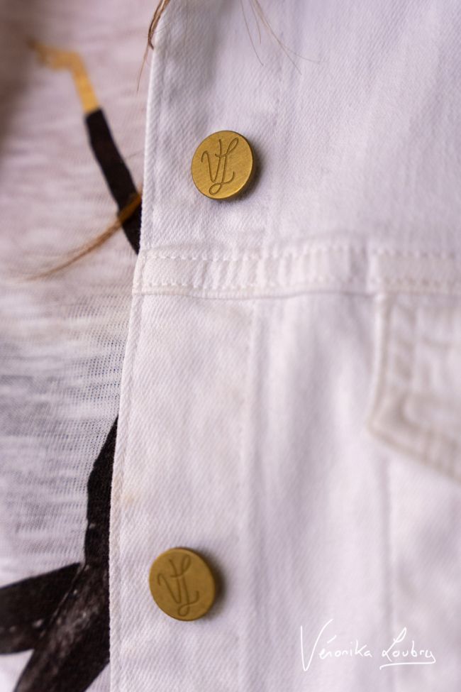 Fanny white denim jacket by Véronika Loubry