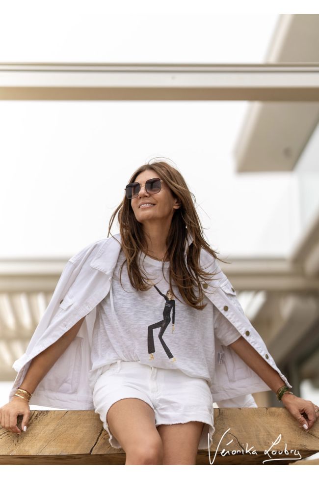 Fanny white denim jacket by Véronika Loubry