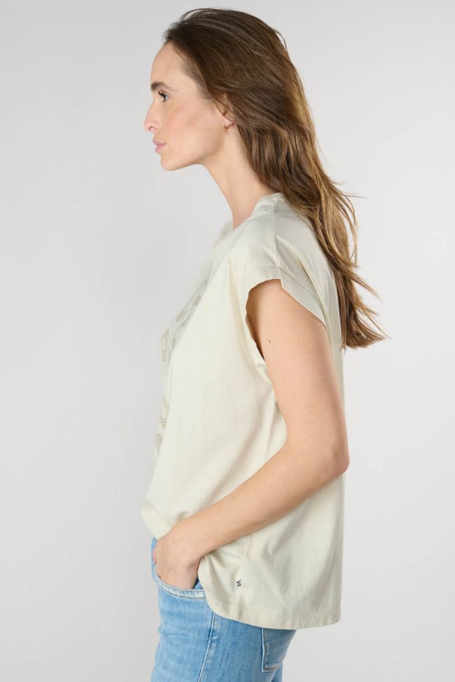 Beige printed Gardeni t-shirt