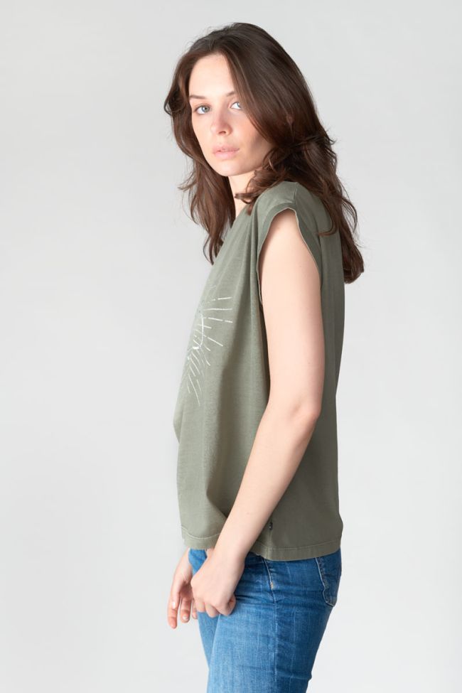 Khaki printed Hutch t-shirt