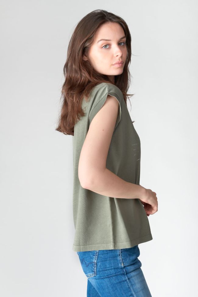 Khaki printed Hutch t-shirt
