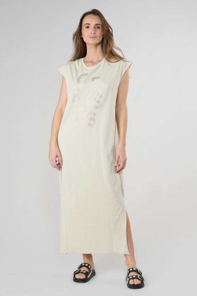 Cream Ixora maxi t-shirt dress