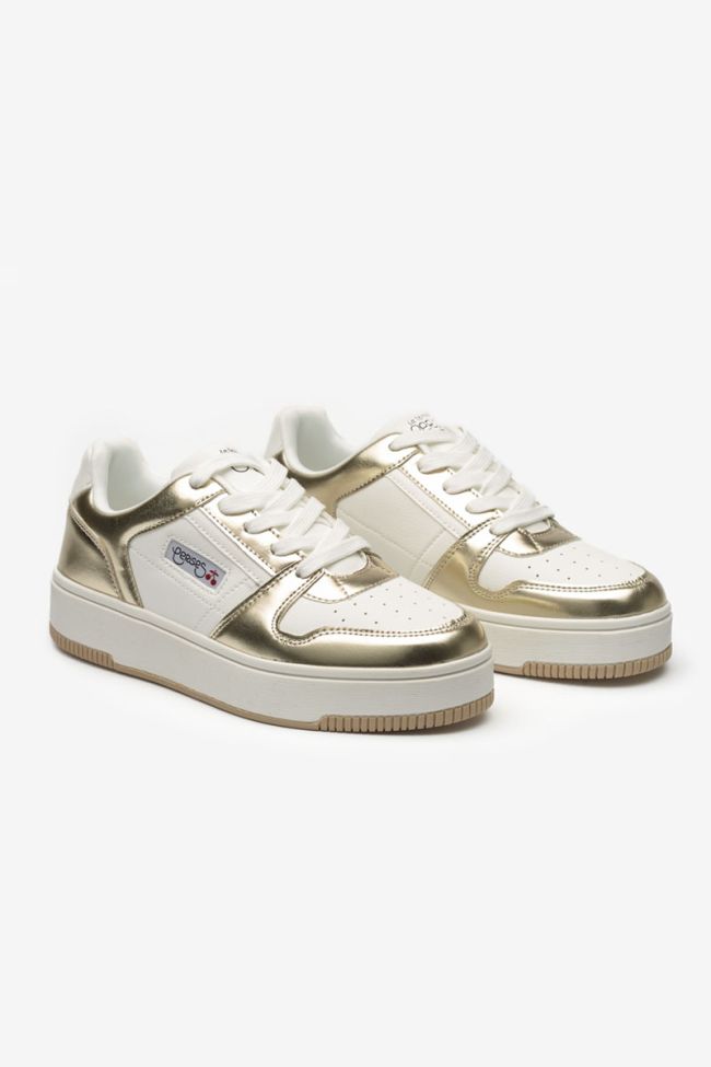 Marly white and gold trainers