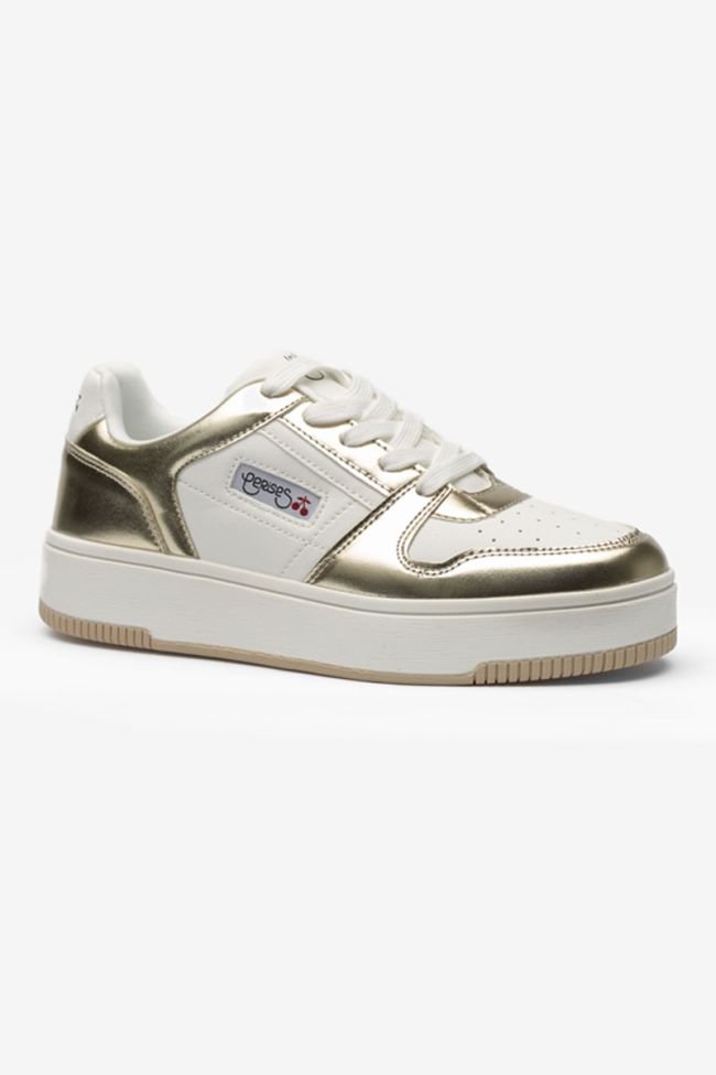 Marly white and gold trainers