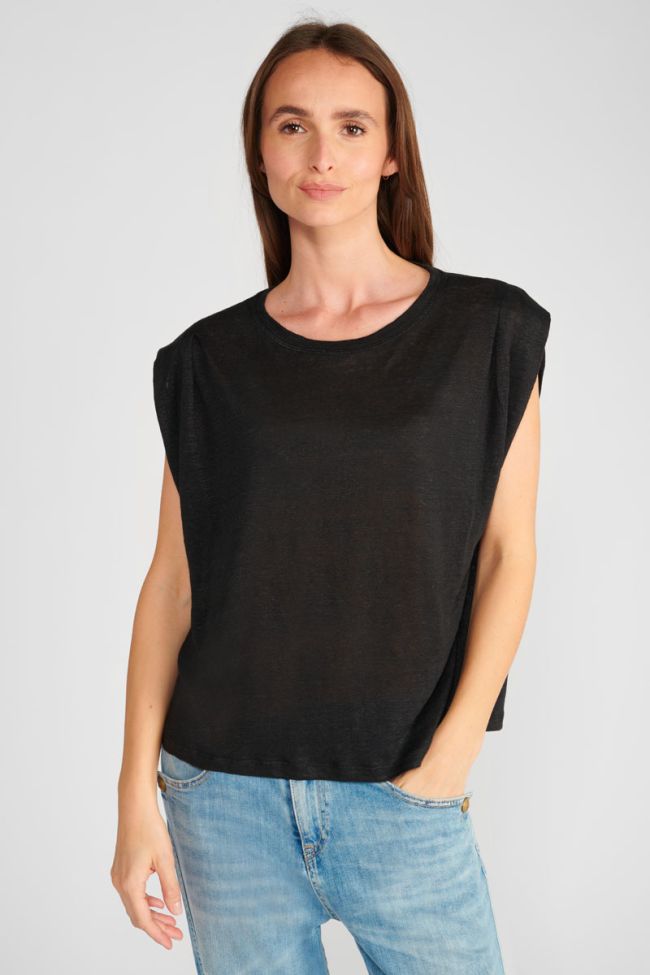 Black linen Muflier t-shirt