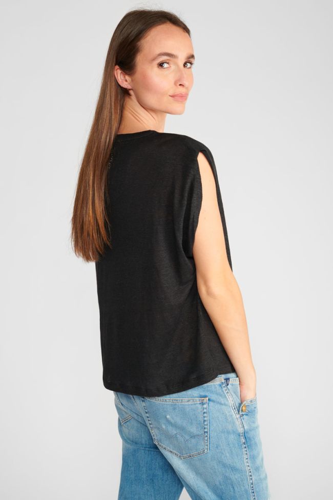 Black linen Muflier t-shirt