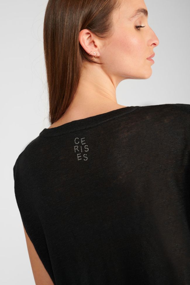 Black linen Muflier t-shirt
