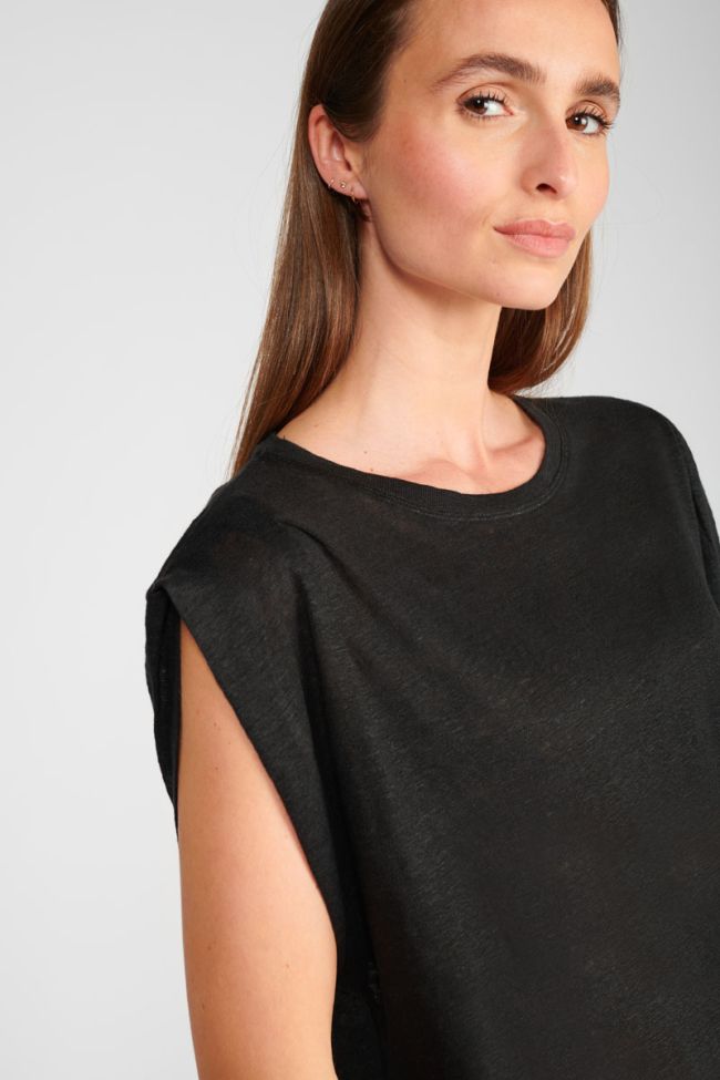Black linen Muflier t-shirt