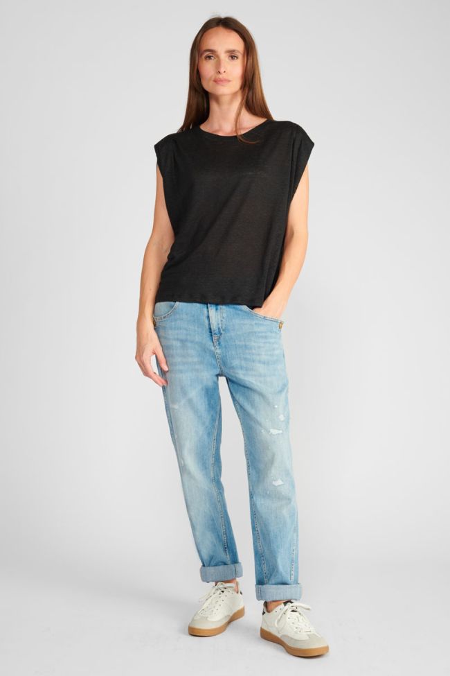 Black linen Muflier t-shirt