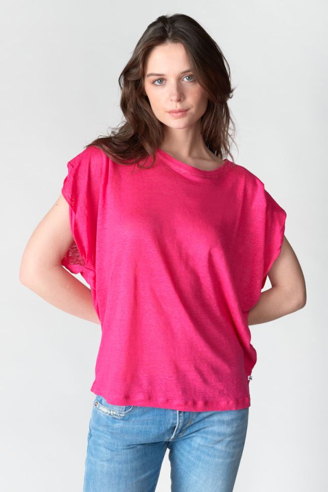 Fuchsia linen Muflier t-shirt
