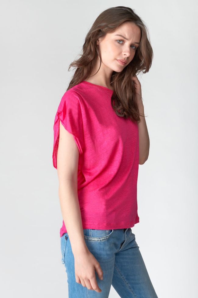 Fuchsia linen Muflier t-shirt