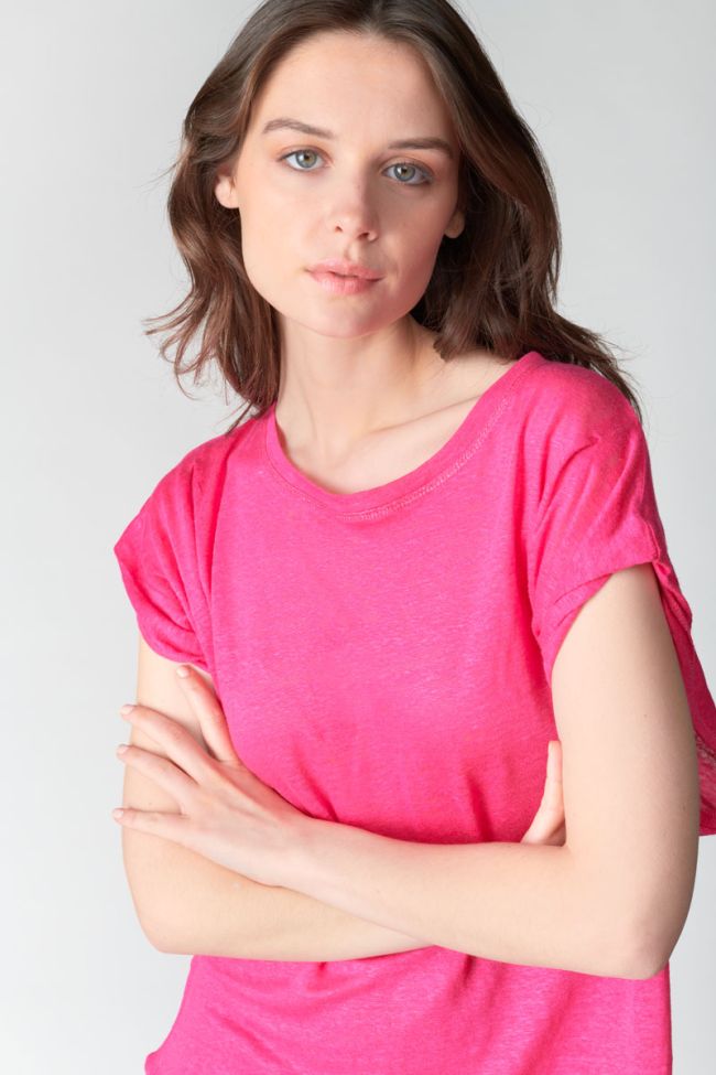Fuchsia linen Muflier t-shirt