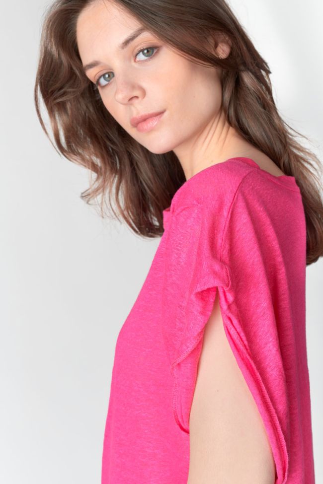 Fuchsia linen Muflier t-shirt